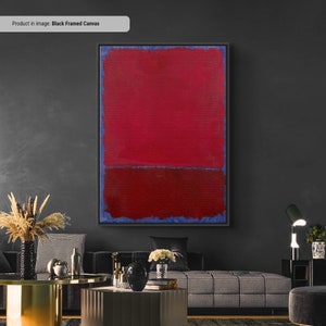 Mark Rothko Rote und Burgundige Leinwand/Posterkunst Reproduktion, Roter und Burgundiger Leinwanddruck, Rothko Reproduktion, Abstrakte Leinwandwandkunst, Moderne Expressionismusmalerei