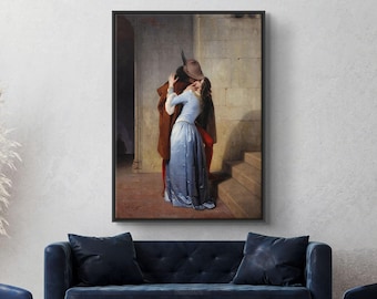 フランチェスコ・アイエツ作「接吻」1859年 美術館品質 手描き油彩複製