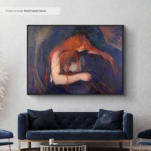 エドヴァルド・ムンク 吸血鬼 キャンバス/ポスター複製画、ムンク複製画、抽象キャンバス壁アート、現代美術表現主義絵画