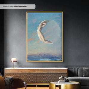 Selene by Albert Aublet Canvas/Poster Reproduction, Classic Canvas Wall Art, Famous Painting Print, Vintage Mythology Print