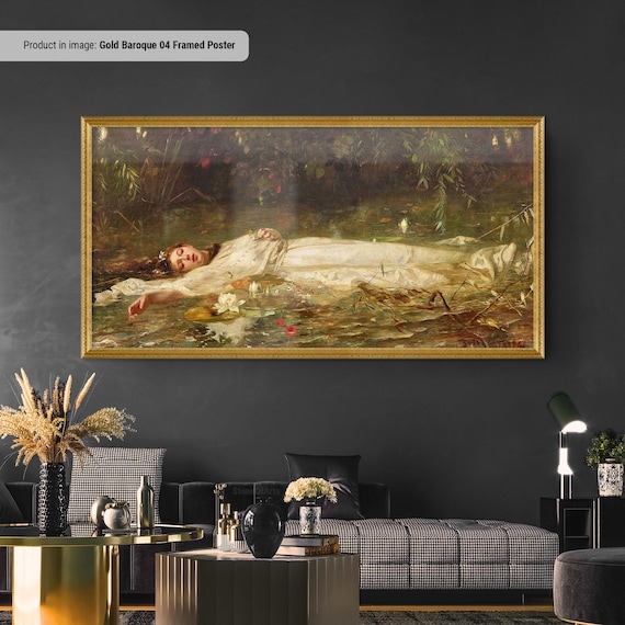 Ophelia Canvas Print, Friedrich Heyser Romanticism (Framed or Unframed)
