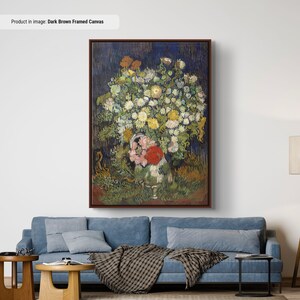 Reproducción de arte en lienzo o póster de Ramo de flores en un jarrón de Vincent van Gogh, arte mural impresionista, pintura de arte moderno
