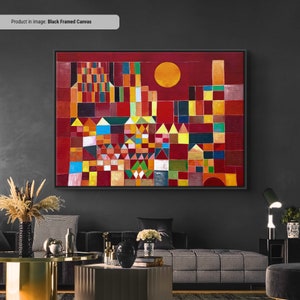 Riproduzione di arte su tela/poster del castello e del sole di Paul Klee, stampa artistica da parete astratta, pittura d'arte moderna, poster artistico dell'espressionismo