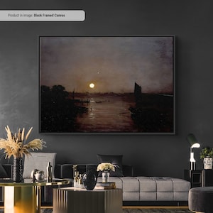 J. M. W. Turner Moonlight, a Study at Millbank Canvas/Poster Art Reproduction, Classic Art English Romanticism Painting