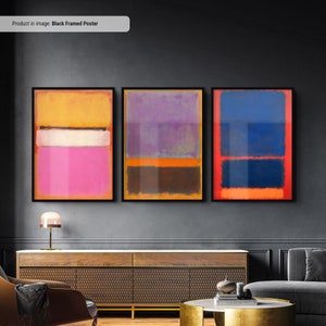 Mark Rothko Set Of 3 Canvas/Poster Art Reproduction, Rothko Reproduction, Abstract Canvas Wall Art, Modern Minimal Art image 2