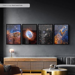 James Webb Set Von 4 Leinwand/Poster Kunst, Weltraum Poster, NASA James Webb Weltraumteleskop Bilder, Carinanebel, Große Leinwand Wand Kunst Druck