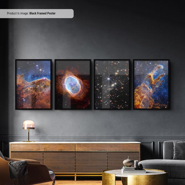 James Webb Telescope Art Print Set, Carina Nebula, Space Canvas/Poster