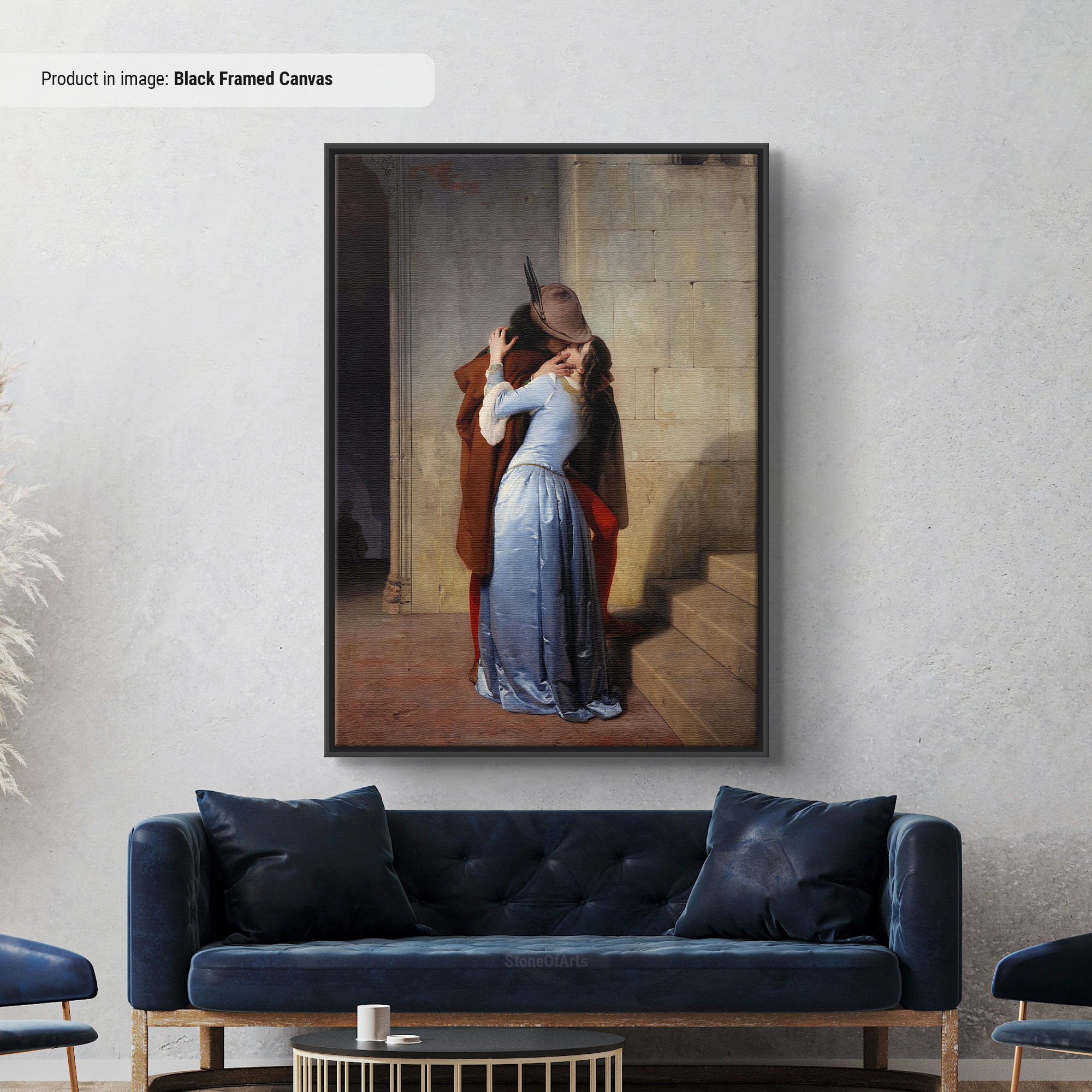Francesco Hayez The Kiss Canvas/Poster Art Reproduction, Hayez Il Bacio Wall Art, Classic Art Italian Romanticism Painting