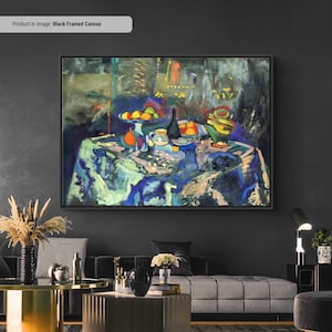 Henri Matisse Bottle Fruit Still Life Canvas/Poster Art Reproduction, Abstract Wall Art Print, Modern Art Painting, Expressionism Art Print
