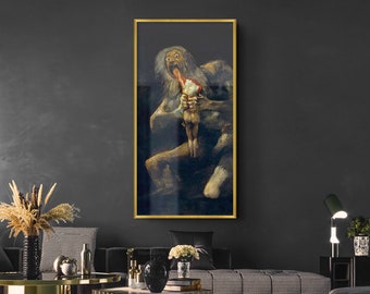 Francisco Goya Saturn Devouring His Son Canvas/Poster Art Reproduction, Classic Wall Art, Classic Art Spanish Romanticism Painting