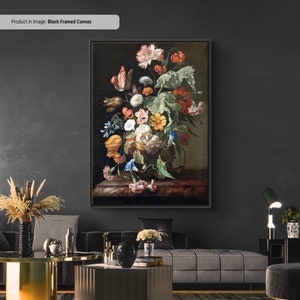 Rachel Ruysch Still Life With Flowers Canvas/Poster Art Reproduction, Classic Wall Art, Dutch Golden Age, Baroque Period Painting