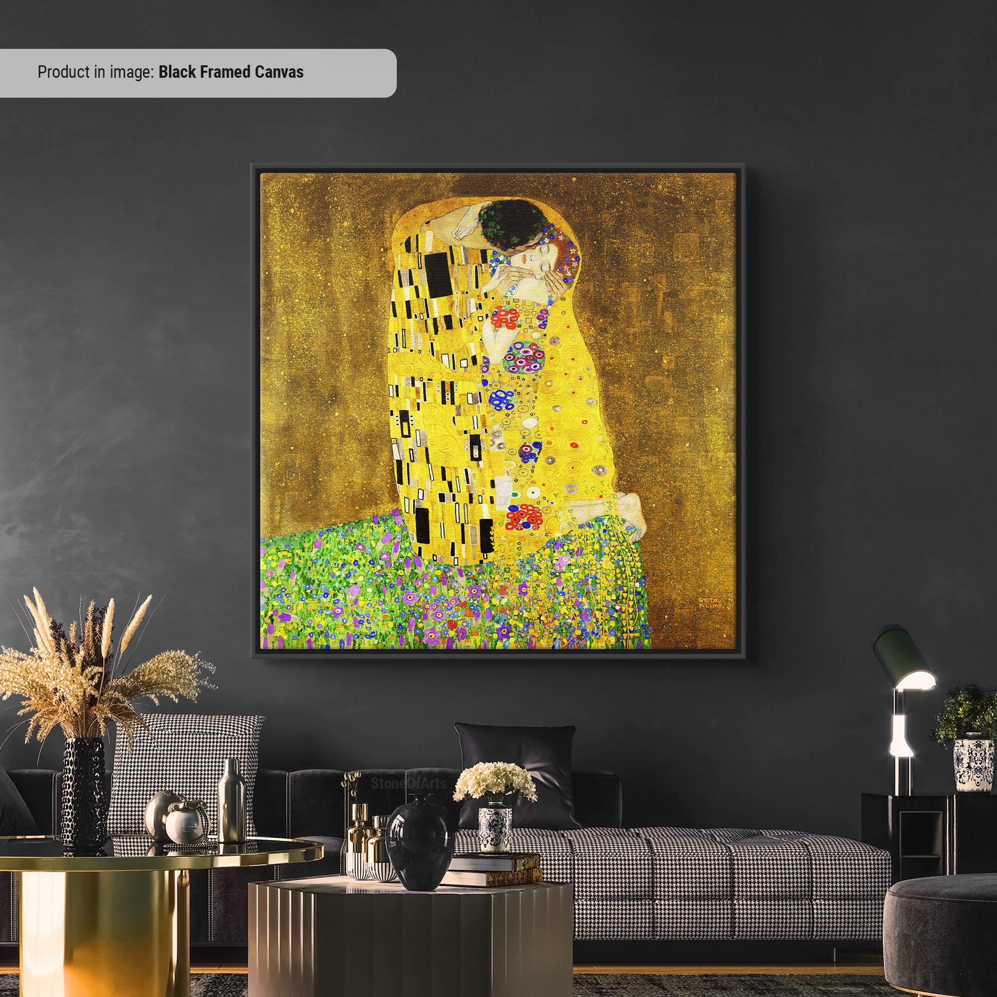 The Kiss Canvas Wall Art: Gustav Klimt Reproduction Print - Etsy 日本