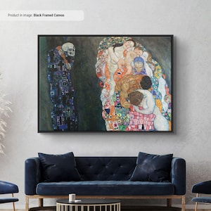 Gustav Klimt Death and Life Canvas/Poster Art Reproduction, Klimt Reproduction, Classic Wall Art, Symbolism Art Nouveau Painting
