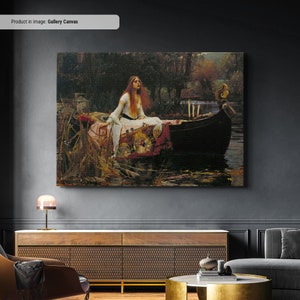 Lady of Shalott John William Waterhouse, Canvas/Poster Art Reproduction, Classical Wall Art Print, Romantic Art