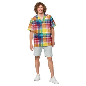 Island Roots Madras Button-Down Shirt – Unisex Oversized Fit | Lightweight Heritage Style