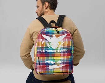 Mochila Madrás con bandera de las Islas Vírgenes de EE. UU. 2