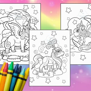 Unicorn Coloring Pages, Unicorn Coloring Book for Girls, Unicorn Printable Activity Sheets for Kids, Digital Download