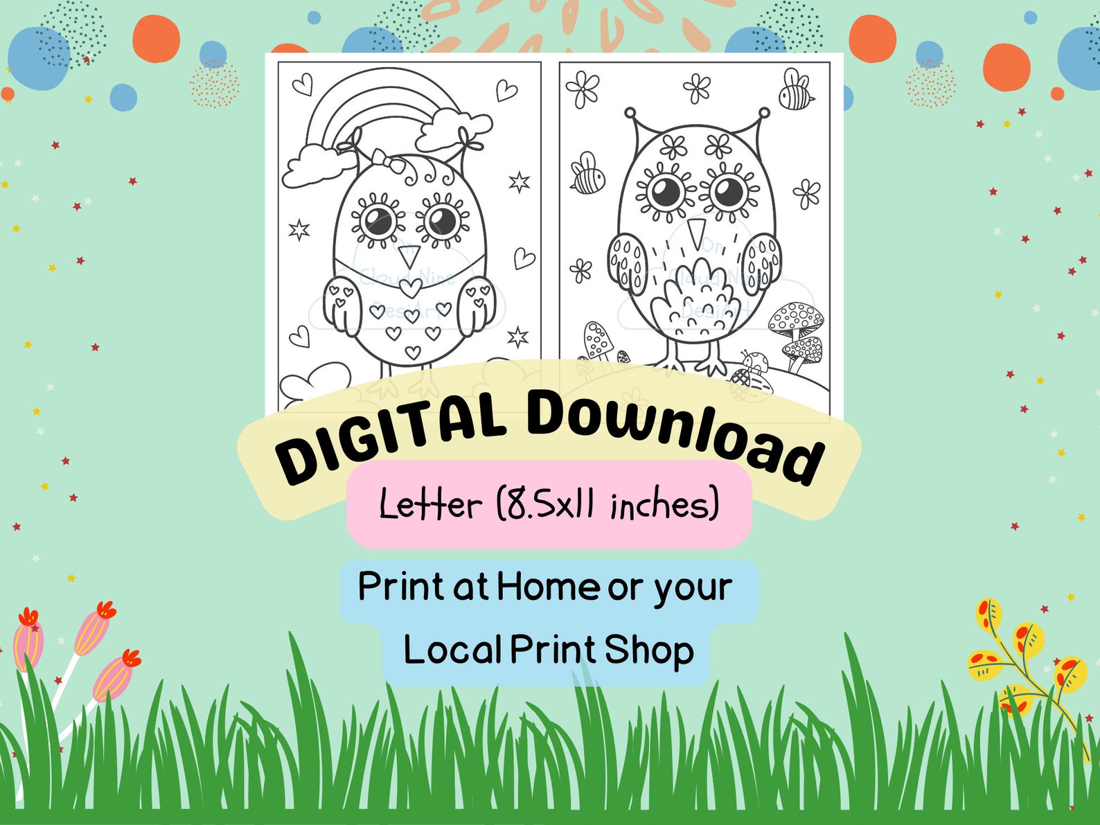 Cute Owl Coloring Pages for Kids, 21 Printable Activity Sheets (PDF ...