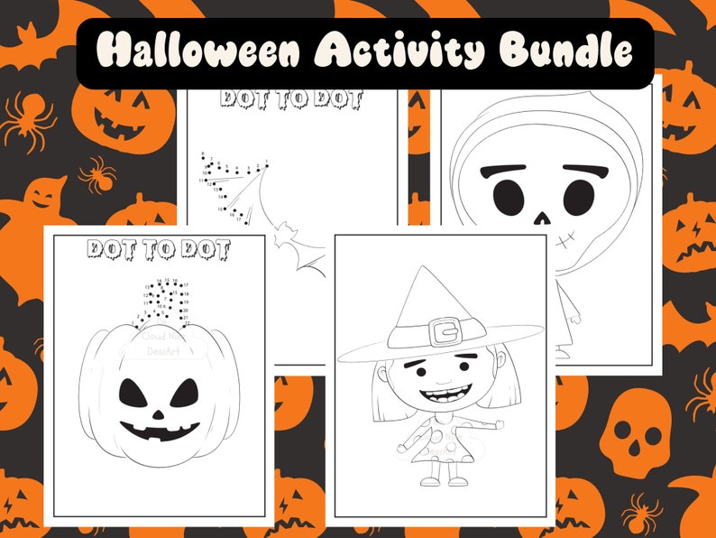 Halloween Activity Sheets Halloweenthemed Activity Pages Etsy
