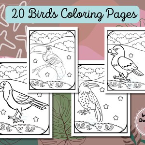 Birds Printable Coloring Pages, Birds Coloring Book Kids Bird, Bird ...