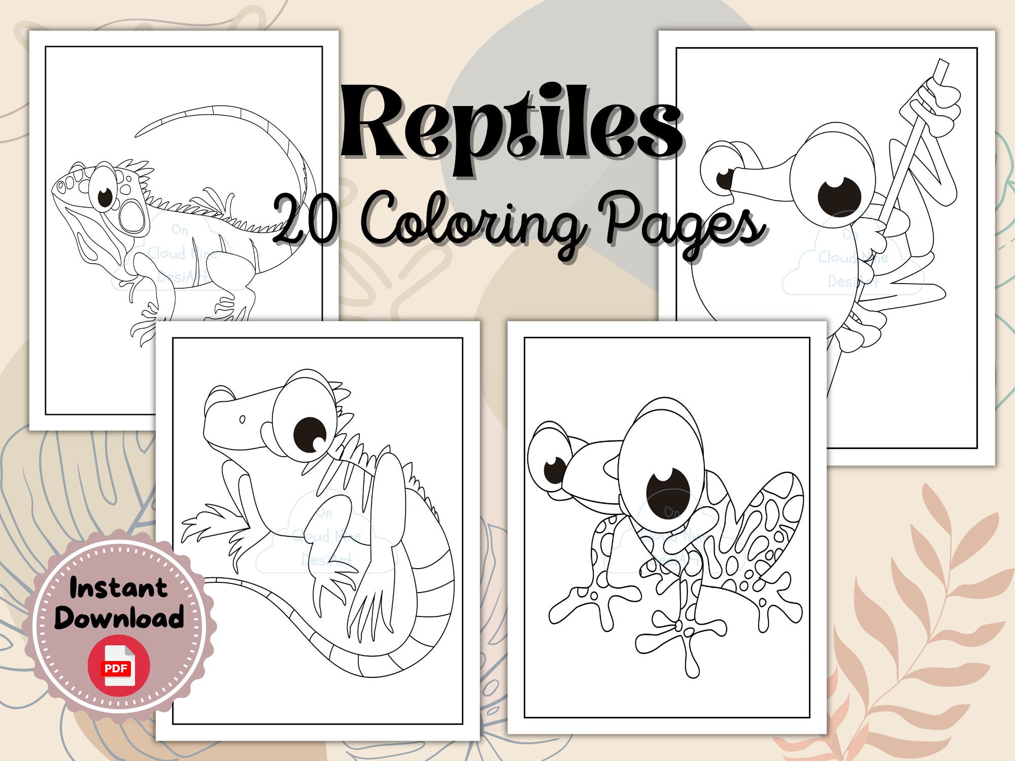 Reptile Coloring Pages, Reptile Coloring Book, Reptile Printable