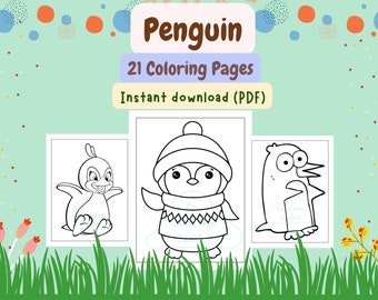 Pinguin Malvorlagen, Malbuch Pinguine, Malbuch für Kinder, Druckbare Aktivitätsbögen für Kinder, digitaler Download