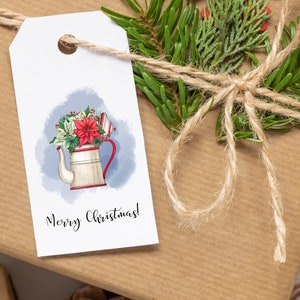 Watercolor Christmas Gift tags, Printable Christmas Gift Tags, Holiday Gift Tags