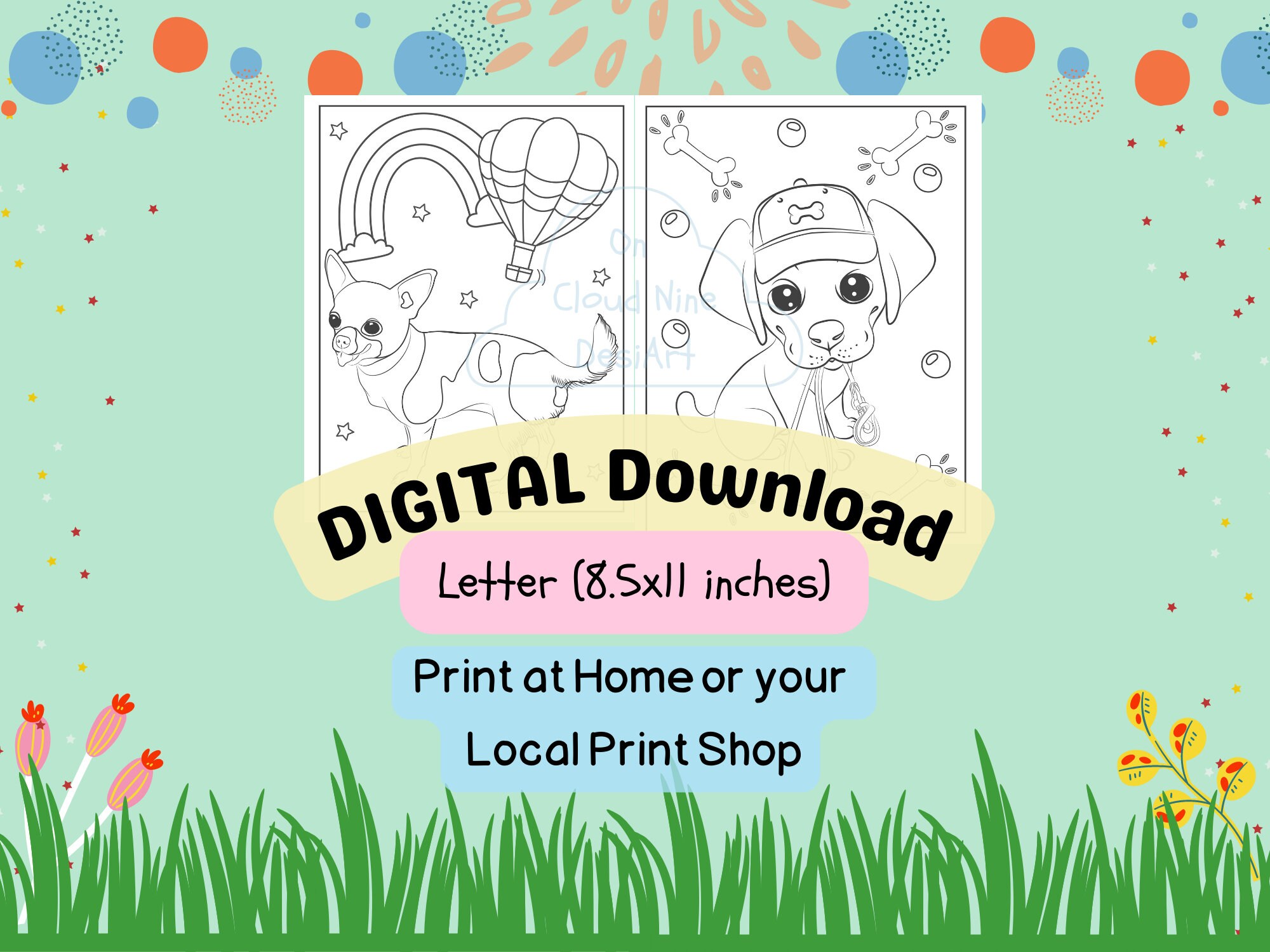 Puppy coloring pages cute puppy coloring book for kids doggies