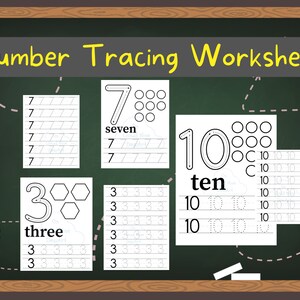 Number Tracing Worksheet Printable, Math Number Homeschool Printable ...