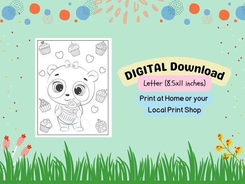 Panda Coloring Pages, Cute Panda Coloring Book for Kids, Panda