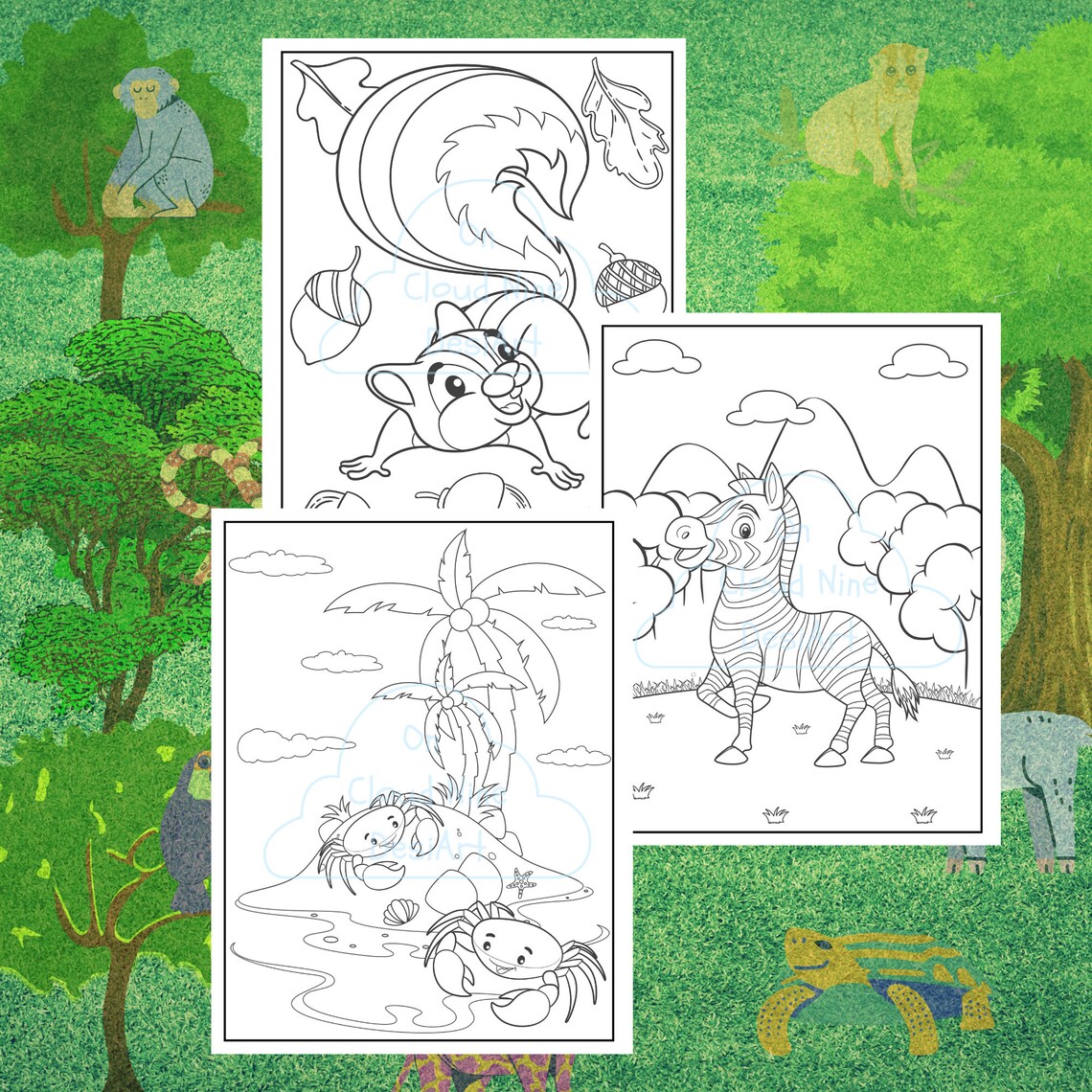 Animals Coloring Pages, Animal Coloring Book for Kids, Printable ...