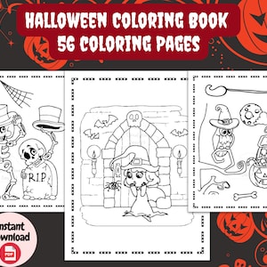 Libro da colorare di Halloween, Pagine da colorare di Halloween non spaventose, Attività di Halloween per bambini, Attività di Halloween stampabili, Colorazione spettrale