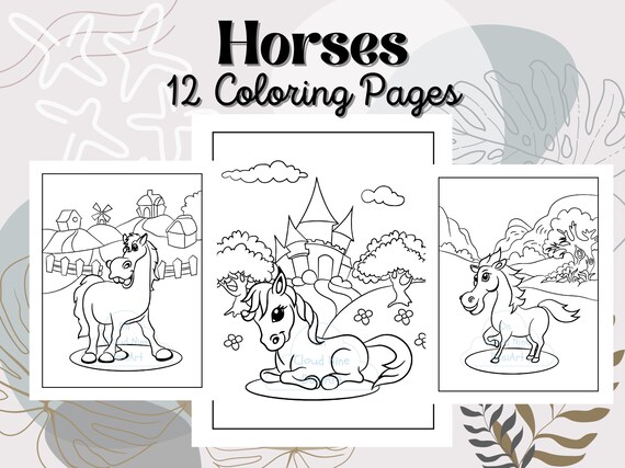 Horses & Ponies Coloring Book For Kids: Childrens Coloring Activity Sheets  With Designs Of Horses, Illustrations To Trace And Color (Paperback)