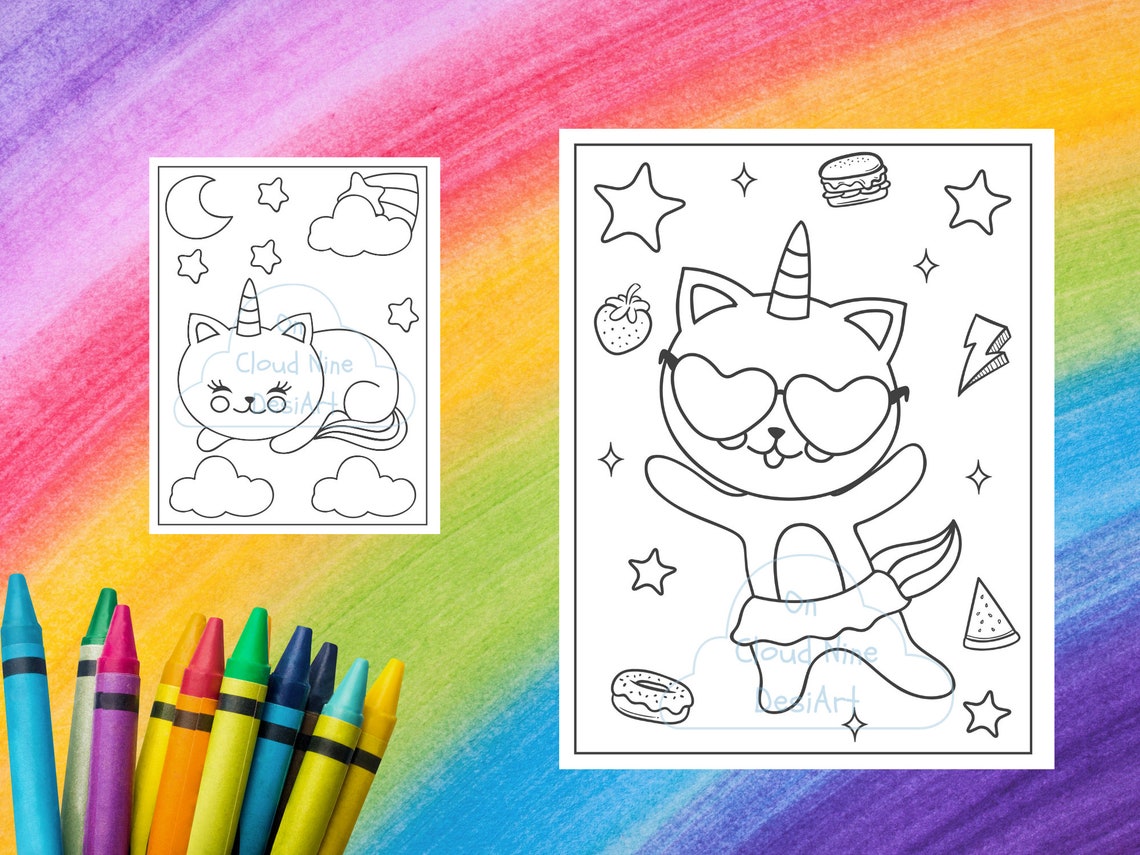 Kitten Coloring Pages, Cute Kitten Coloring Book, Printable Activity