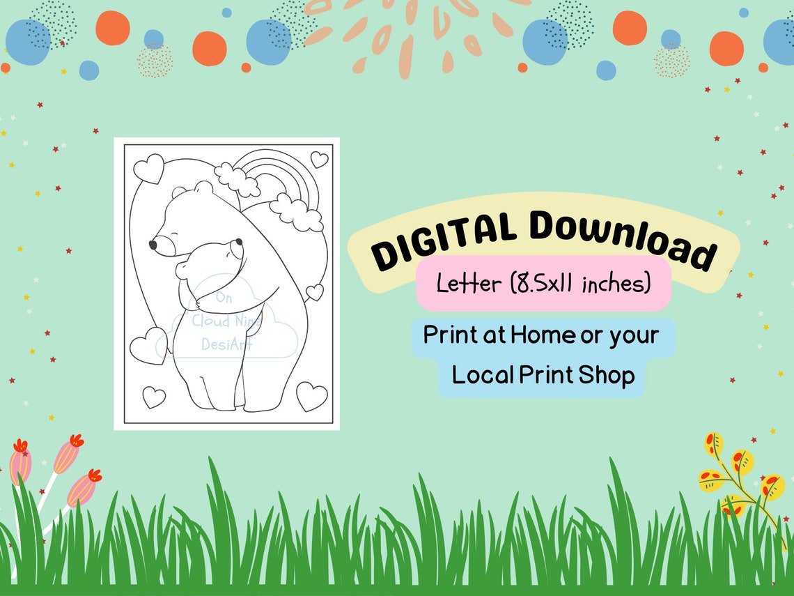 Bear Coloring Pages, Bear Coloring Book for Kids, Bear Printable