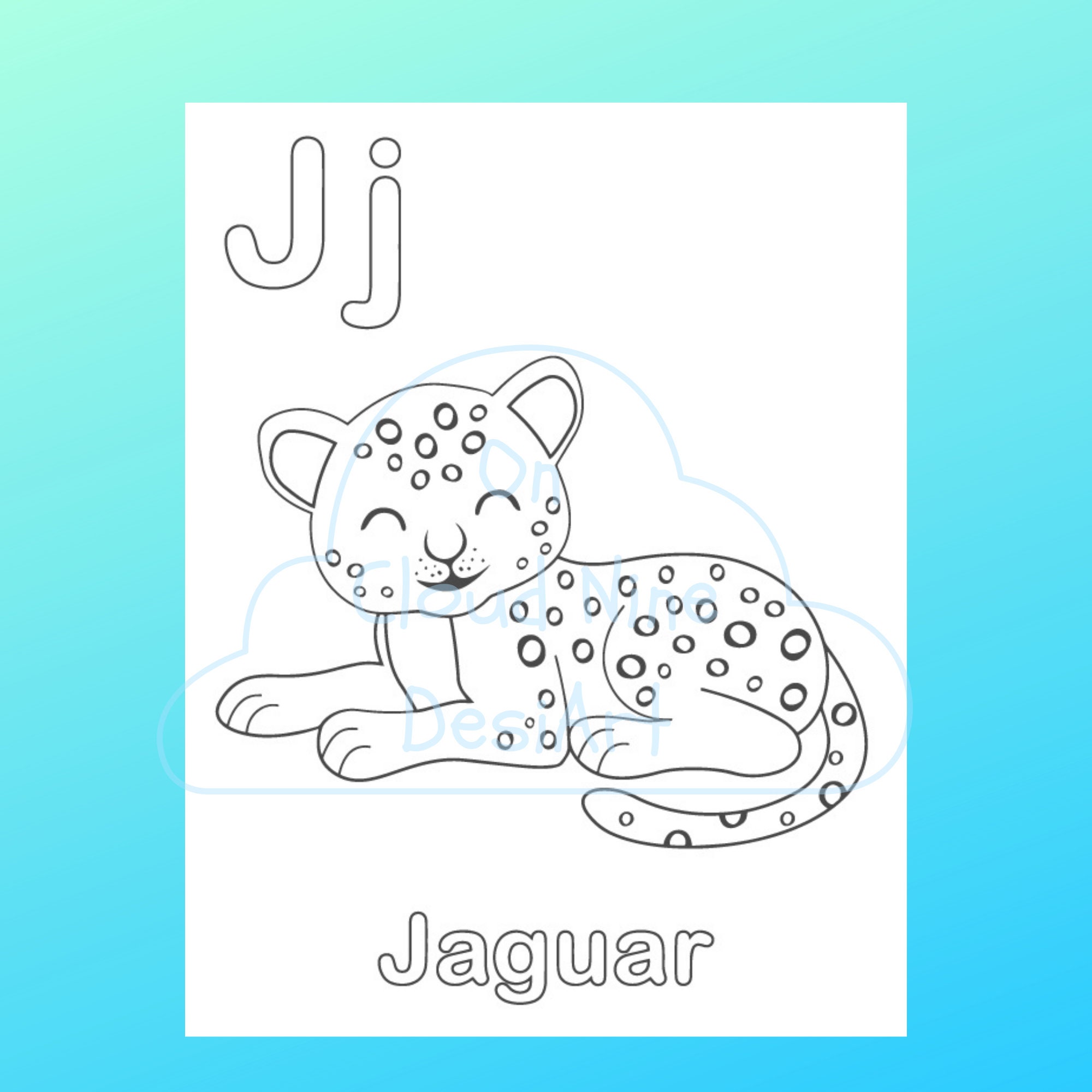 ABC Coloring Pages, Alphabet Animals Coloring Book, Printable Coloring