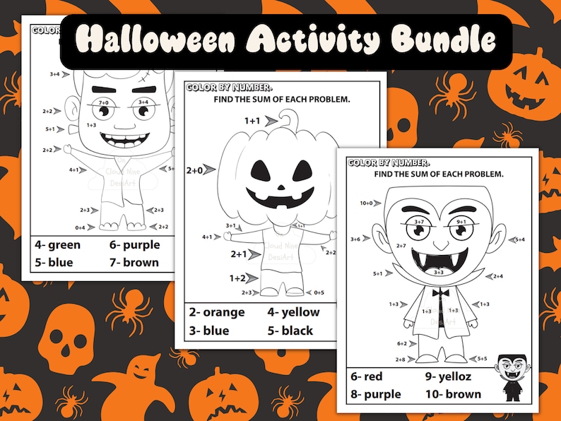 Halloween Activity Sheets Halloweenthemed Activity Pages Etsy