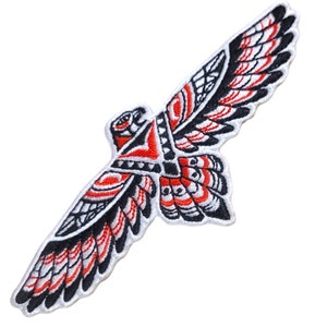 Indigenous Eagle Embroidered Iron On or Sew On Patch
