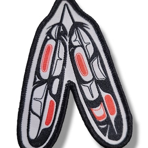 First Nations Healing Feathers Embroidered Iron on Patch - Fundraiser for Indigenous Nonprofit Society