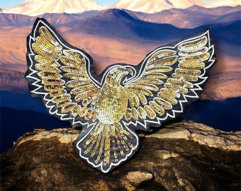 Native American Eagle Sequin Iron-On Patch – Pow Wow Regalia