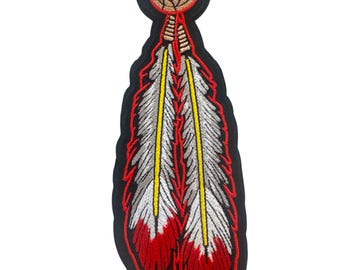 Indigenous Feather Embroidered Iron on Patch