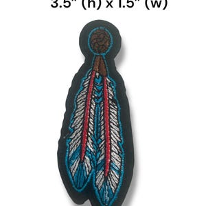 Native Spirit Turkosfjäder Broderad Stryklapp