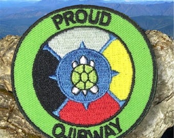 Show Your Ojibway Pride - Native Medicine Wheel Embroidered Iron On Patch