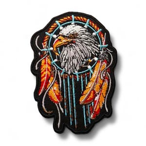 Magestic Native Eagle Embroidered Iron On Patch 4.3” x 3”