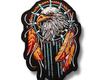 Magestic Native Eagle Embroidered Iron On Patch 4.3” x 3”