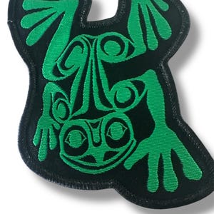 Indigenous Frog Embroidered Iron on Patch - 3” x 3”