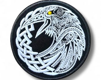 Native Raven Embroidered Iron on Patch 2.5” x 2.5”