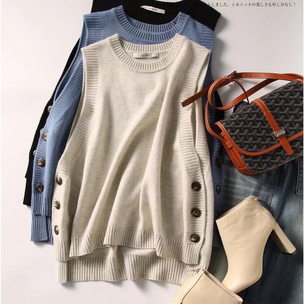 Wool Sweater Vest Etsy