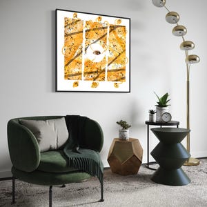 Orange Eye Art, Abstract Illustration, Digital Drawing, Modern Wall Art, Eye Art Print, Spiritual Art, Mystical Decoration,