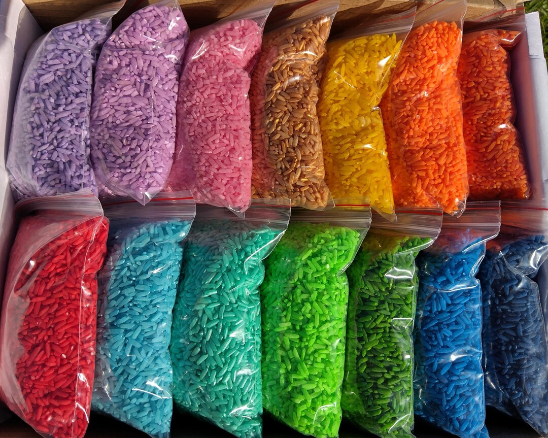 14 Bags of Coloured Rice| Vibrant Mix of Colours | Asian Indian ...